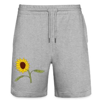 Bekleidung und Accessoires für die ganze Familie mit Girasol - Stanley/Stella Unisex Bio Joggingshorts Trainer  - Grau meliert - Vorne - Nik (191cm) & Marisol (170cm)