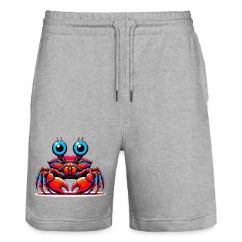 Crabe - Short de jogging bio TRAINER Stanley/Stella unisexe - gris chiné - Devant - Nik (191cm) & Marisol (170cm)