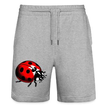 Marienkäfer - Stanley/Stella Unisex Bio Joggingshorts Trainer  - Grau meliert - Vorne - Nik (191cm) & Marisol (170cm)