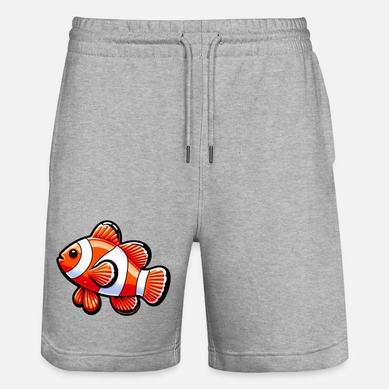 Clownfisch - Stanley/Stella Unisex Bio Joggingshorts Trainer  - Grau meliert