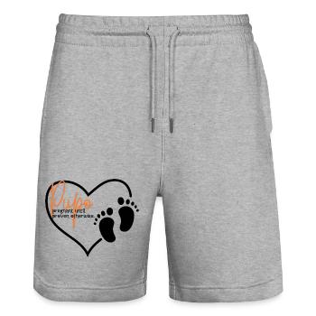 Pupo - Stanley/Stella Unisex Bio Joggingshorts Trainer  - Grau meliert - Vorne - Nik (191cm) & Marisol (170cm)