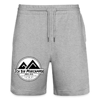 Minicamper Naturmotiv mit Bergelementen - Stanley/Stella Unisex Bio Joggingshorts Trainer  - Grau meliert - Vorne - Nik (191cm) & Marisol (170cm)