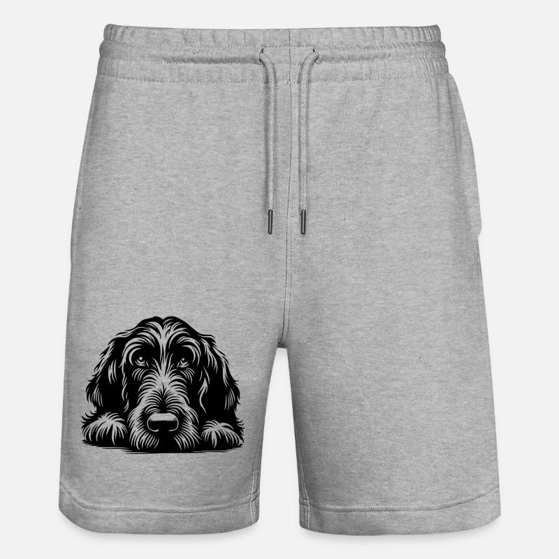 Spinone Italiano Kopf mit Pfoten - Stanley/Stella Unisex Bio Joggingshorts Trainer - Grau meliert