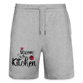 Tablier de cuisine amusant pour les femmes - Short de jogging bio TRAINER Stanley/Stella unisexe - gris chiné - Devant - Nik (191cm) & Marisol (170cm)