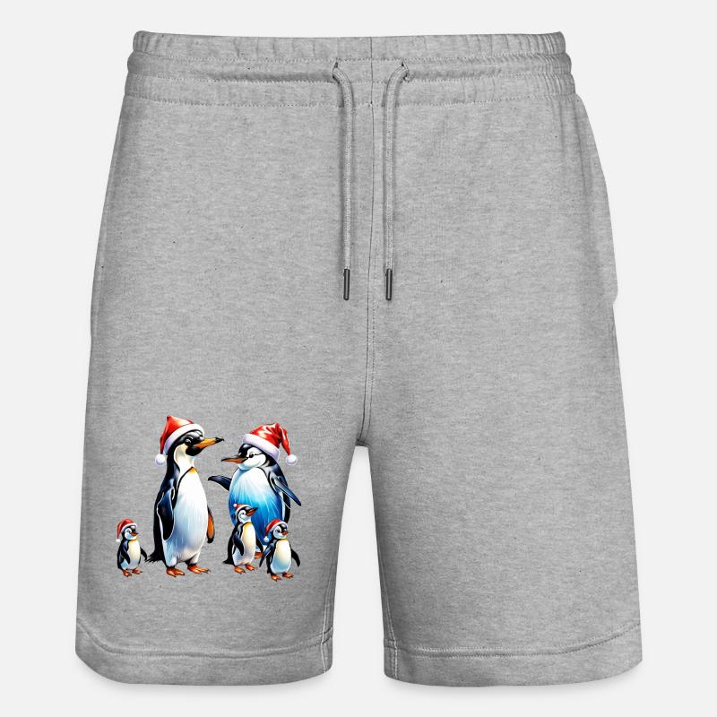 Pingouins mignons - Short de jogging bio TRAINER Stanley/Stella unisexe - gris chiné