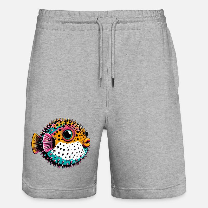 Kugelfisch - Stanley/Stella Unisex Bio Joggingshorts Trainer  - Grau meliert