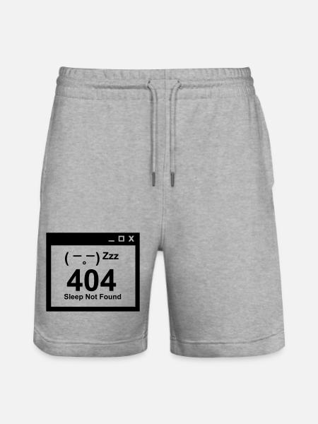 404 Sleep Not Found - Nerd Eltern Design - Stanley/Stella Unisex Bio Joggingshorts Trainer  - Grau meliert