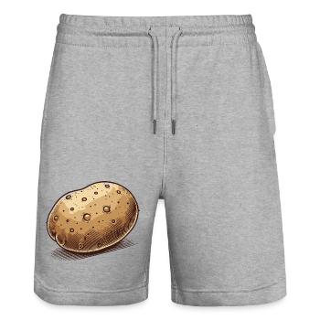 Kartoffel - Stanley/Stella Unisex Bio Joggingshorts Trainer  - Grau meliert - Vorne - Nik (191cm) & Marisol (170cm)