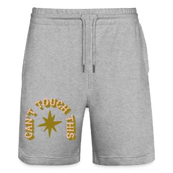 Can't Touch This – Kaktus-Humor - Stanley/Stella Unisex Bio Joggingshorts Trainer  - Grau meliert - Vorne - Nik (191cm) & Marisol (170cm)