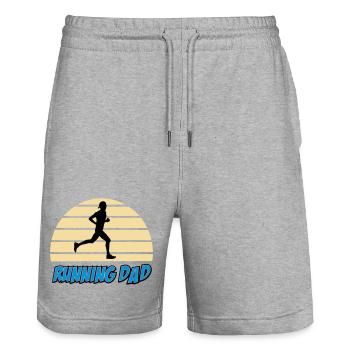 Running dad - Short de jogging bio TRAINER Stanley/Stella unisexe - gris chiné - Devant - Nik (191cm) & Marisol (170cm)