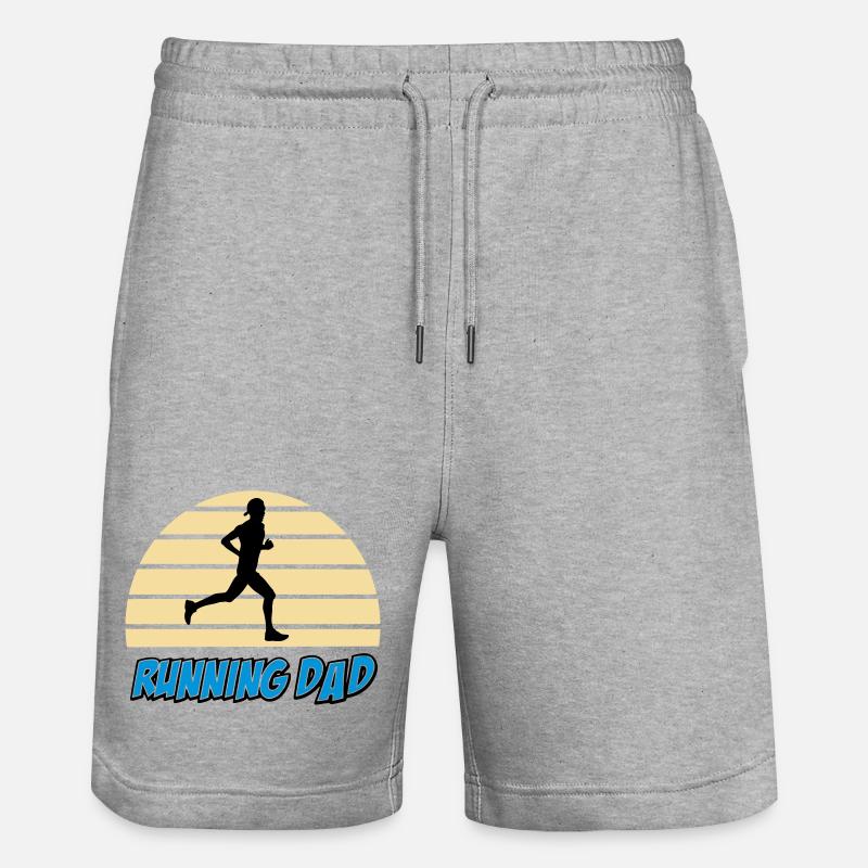 Running dad - Stanley/Stella Trainer Unisex Organic Jogging Shorts - heather grey