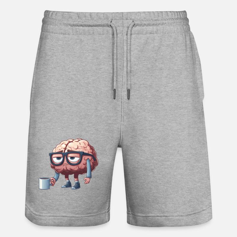 Breloque cérébrale décontractée avec café - Short de jogging bio TRAINER Stanley/Stella unisexe - gris chiné