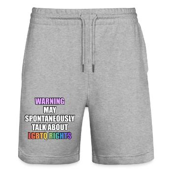 T-shirt des droits LGBTQ - Short de jogging bio TRAINER Stanley/Stella unisexe - gris chiné - Devant - Nik (191cm) & Marisol (170cm)