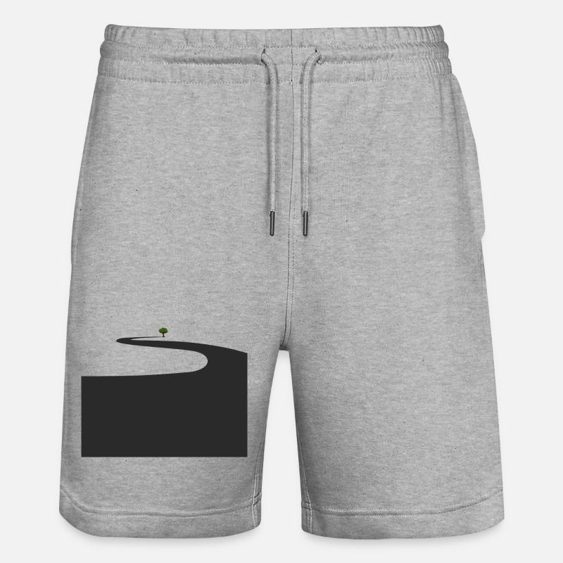 Promenade solitaire avec arbre vert - Short de jogging bio TRAINER Stanley/Stella unisexe - gris chiné