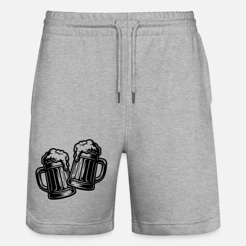 Toast à la bière Cheers - Short de jogging bio TRAINER Stanley/Stella unisexe - gris chiné