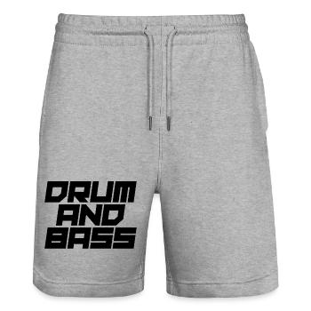 Drum and Bass fettes Logo-Design - Stanley/Stella Unisex Bio Joggingshorts Trainer  - Grau meliert - Vorne - Nik (191cm) & Marisol (170cm)