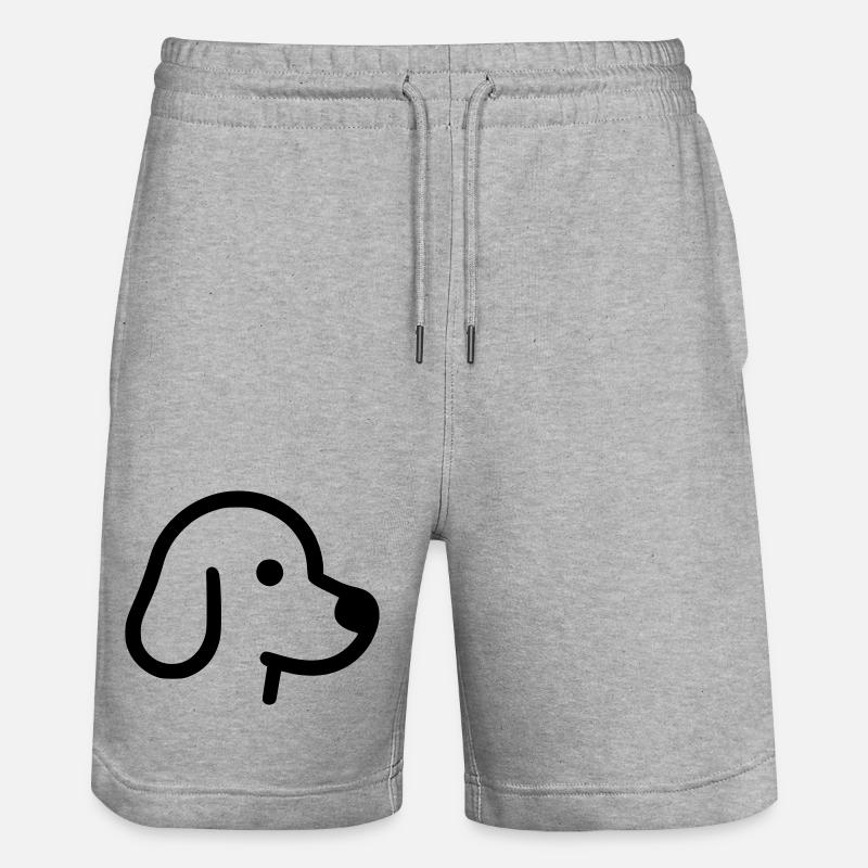 Chien mignon - contour, silhouette - Short de jogging bio TRAINER Stanley/Stella unisexe - gris chiné