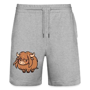 Yack - Short de jogging bio TRAINER Stanley/Stella unisexe - gris chiné - Devant - Nik (191cm) & Marisol (170cm)