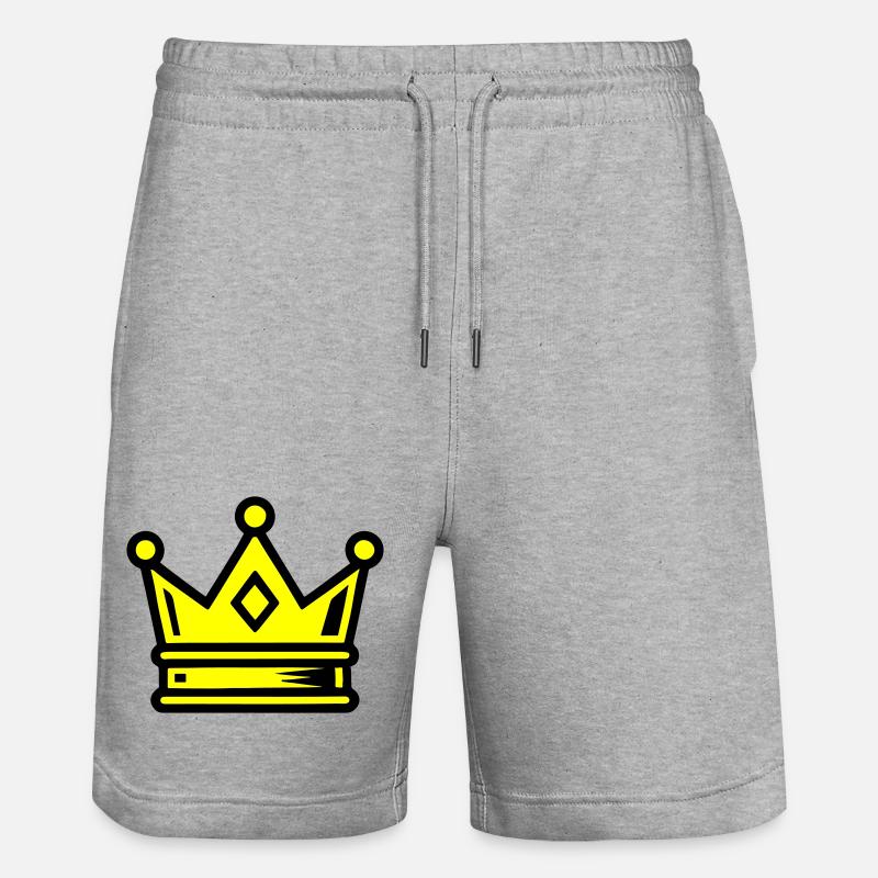 Symbole de la couronne - Short de jogging bio TRAINER Stanley/Stella unisexe - gris chiné