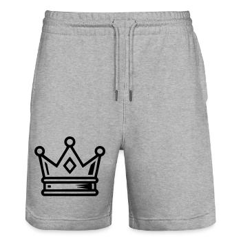 Krone Symbol Icon - Stanley/Stella Unisex Bio Joggingshorts Trainer  - Grau meliert - Vorne - Nik (191cm) & Marisol (170cm)