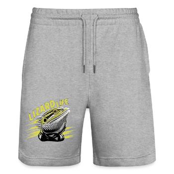 T-shirt graphique Lizard Life - Short de jogging bio TRAINER Stanley/Stella unisexe - gris chiné - Devant - Nik (191cm) & Marisol (170cm)