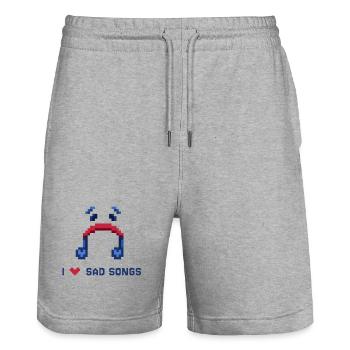 Ich liebe Sad Songs Pixel Art - Stanley/Stella Unisex Bio Joggingshorts Trainer  - Grau meliert - Vorne - Nik (191cm) & Marisol (170cm)