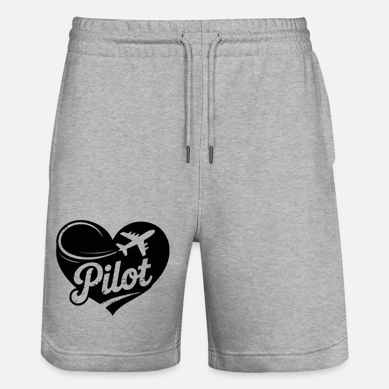 Conception de cœur pilote - Short de jogging bio TRAINER Stanley/Stella unisexe - gris chiné