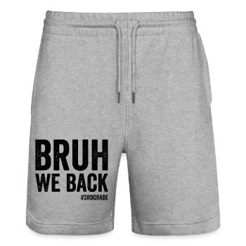 Bruder, wir sind zurück, 3. Klasse, erster Schulta - Stanley/Stella Unisex Bio Joggingshorts Trainer  - Grau meliert - Vorne - Nik (191cm) & Marisol (170cm)