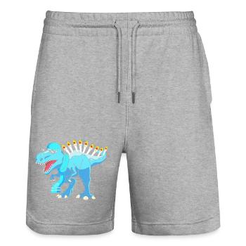 Hanukah Hanukkah Chanukkah - Stanley/Stella Trainer Unisex Organic Jogging Shorts - heather grey - Front - Nik (191cm) & Marisol (170cm)