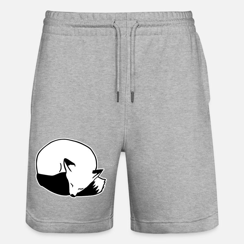 Fuchs schlafend: Niedlich, Kawaii & Comic Stil - Stanley/Stella Unisex Bio Joggingshorts Trainer  - Grau meliert