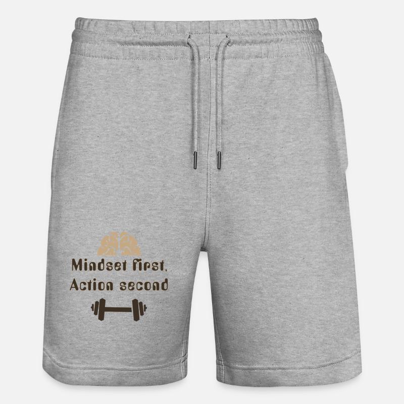 MIndsetFirstActionSecond_20250924 - Stanley/Stella Unisex Bio Joggingshorts Trainer  - Grau meliert