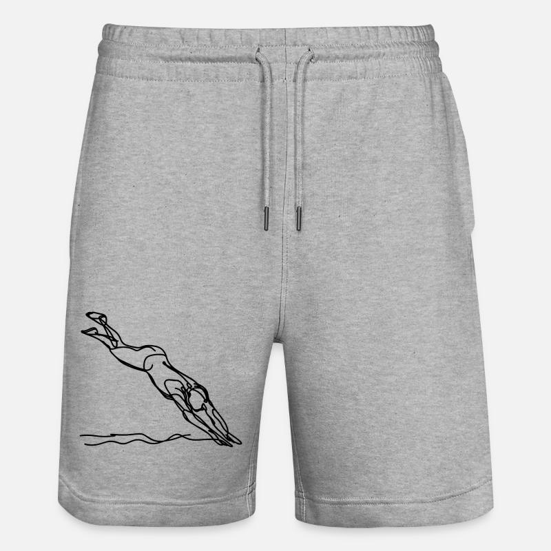 Graphiques de natation - Short de jogging bio TRAINER Stanley/Stella unisexe - gris chiné