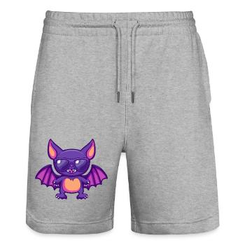 Bat Halloween - Stanley/Stella Trainer Unisex Organic Jogging Shorts - heather grey - Front - Nik (191cm) & Marisol (170cm)
