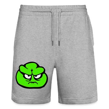 frog angry angry angry angry unhappy upset cute - Stanley/Stella Trainer Unisex Organic Jogging Shorts - heather grey - Front - Nik (191cm) & Marisol (170cm)