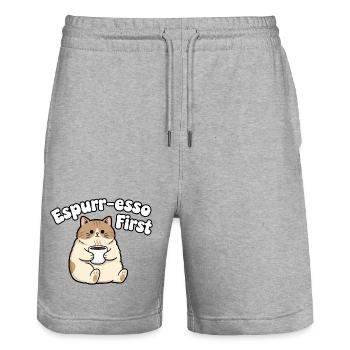 Première d’Espurr-Esso - Short de jogging bio TRAINER Stanley/Stella unisexe - gris chiné - Devant - Nik (191cm) & Marisol (170cm)