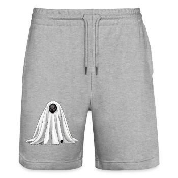 Funny Halloween Penguin Ghost Monster Cartoon - Stanley/Stella Trainer Unisex Organic Jogging Shorts - heather grey - Front - Nik (191cm) & Marisol (170cm)