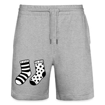 World Down Syndrome Day - Stanley/Stella Trainer Unisex Organic Jogging Shorts - heather grey - Front - Nik (191cm) & Marisol (170cm)
