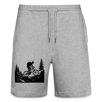 MTB Mountain Bike - Stanley/Stella Trainer Unisex Organic Jogging Shorts - heather grey - Front - Nik (191cm) & Marisol (170cm)