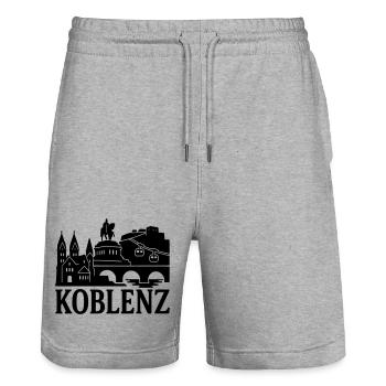 Koblenz Silhouette - Stanley/Stella Trainer Unisex Organic Jogging Shorts - heather grey - Front - Nik (191cm) & Marisol (170cm)