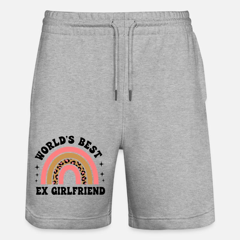 Leopard Regenbogen Muster - Stanley/Stella Unisex Bio Joggingshorts Trainer  - Grau meliert