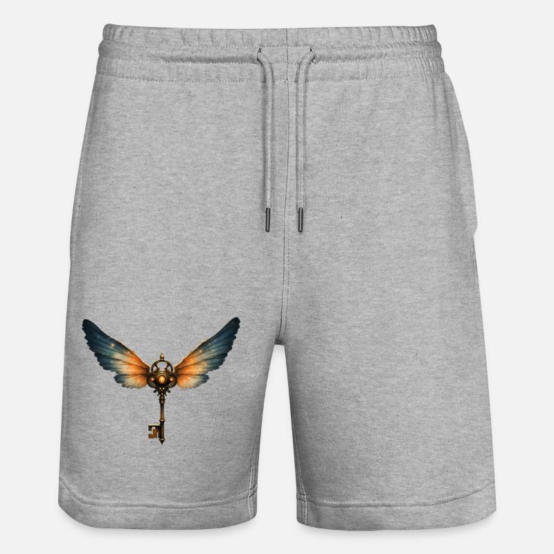 Clé ailée Steampunk - Short de jogging bio TRAINER Stanley/Stella unisexe - gris chiné