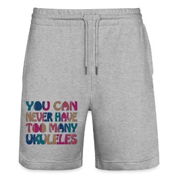 You can never have too many Ukuleles - Stanley/Stella Unisex Bio Joggingshorts Trainer  - Grau meliert - Vorne - Nik (191cm) & Marisol (170cm)