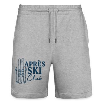 Après Ski Club - Stanley/Stella Trainer Unisex Organic Jogging Shorts - heather grey - Front - Nik (191cm) & Marisol (170cm)