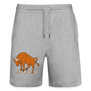 Sternzeichen Stier - Stanley/Stella Unisex Bio Joggingshorts Trainer  - Grau meliert - Vorne - Nik (191cm) & Marisol (170cm)