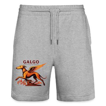 Galgo Hood Ornament - Stanley/Stella Unisex Bio Joggingshorts Trainer  - Grau meliert - Vorne - Nik (191cm) & Marisol (170cm)