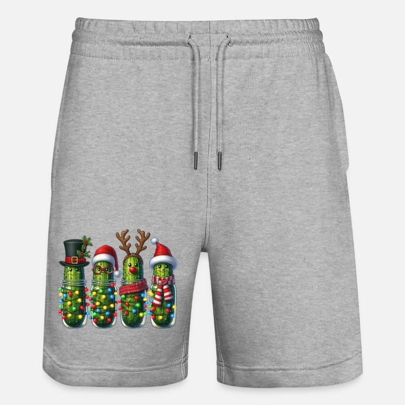 Concombres Lumières de Noël - Short de jogging bio TRAINER Stanley/Stella unisexe - gris chiné