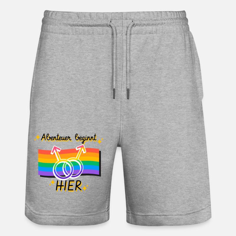 Vernetzte Pride Geschlechtsymbole - Stanley/Stella Unisex Bio Joggingshorts Trainer  - Grau meliert