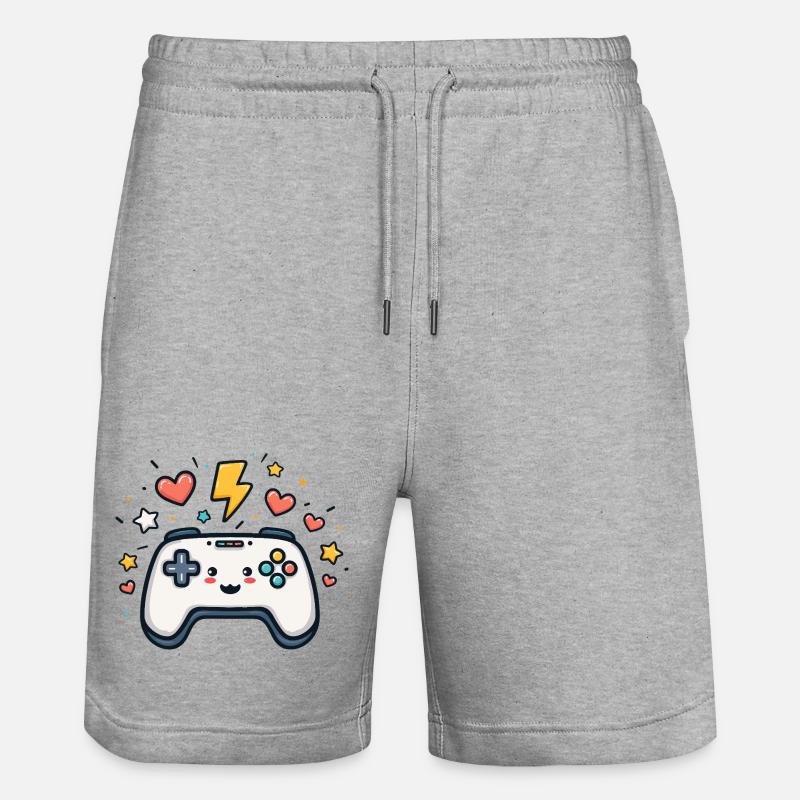 Kawaii Game Controller Sparkling - Stanley/Stella Trainer Unisex Organic Jogging Shorts - heather grey
