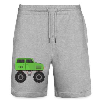 Camion monstre - Short de jogging bio TRAINER Stanley/Stella unisexe - gris chiné - Devant - Nik (191cm) & Marisol (170cm)