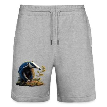 Anteater Tamandua Anteater Large anteaters - Stanley/Stella Trainer Unisex Organic Jogging Shorts - heather grey - Front - Nik (191cm) & Marisol (170cm)